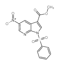 cas no 858340-91-7 is METHYL 5-NITRO-1-(PHENYLSULFONYL)-1H-PYRROLO[2,3-B]PYRIDINE-3-CARBOXYLATE