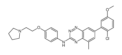 cas no 867331-63-3 is 1,2,4-Benzotriazin-3-amine, 7-(2-chloro-5-Methoxyphenyl)-5-Methyl-N-[4-[2-(1-pyrrolidinyl)ethoxy]phenyl]-