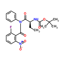 cas no 870281-84-8 is [(1S)-1-[[(2-Fluoro-6-nitrobenzoyl)phenylamino]carbonyl]propyl]carbamic acid 1,1-dimethylethyl ester