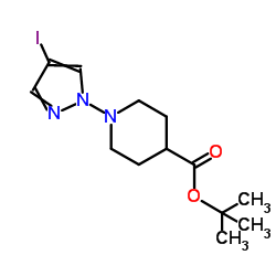 cas no 877399-73-0 is 1-PIPERIDINECARBOXYLIC ACID 4-(4-IODO-1H-PYRAZOL-1YL)-,1-1-DIMETHYLETHYLESTER