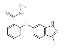 cas no 885126-34-1 is 2-((3-IODO-1H-INDAZOL-6-YL)THIO)-N-METHYLBENZAMIDE