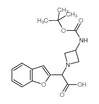 cas no 885275-29-6 is BENZOFURAN-2-YL-(3-N-BOC-AMINO-AZETIDIN-1-YL)-ACETIC ACID