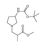 cas no 886364-48-3 is 3-(3-BOC-AMINO-PYRROLIDIN-1-YL)-2-METHYL-PROPIONICACIDMETHYLESTER