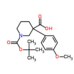 cas no 887344-20-9 is 1-[(TERT-BUTYL)OXYCARBONYL]-3-(4-METHOXYBENZYL)PIPERIDINE-3-CARBOXYLIC ACID