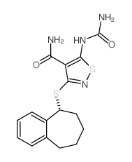 cas no 900525-26-0 is (R)-3-((6,7,8,9-TETRAHYDRO-5H-BENZO[7]ANNULEN-5-YL)THIO)-5-UREIDOISOTHIAZOLE-4-CARBOXAMIDE