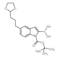 cas no 906000-55-3 is [5-[3-(1,3-dioxolan-2-yl)propyl]-1-[(2-methylpropan-2-yl)oxycarbonyl]indol-2-yl]boronic acid