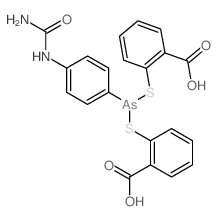 cas no 91-71-4 is Benzoic acid,2,2'-[[[4-[(aminocarbonyl)amino]phenyl]arsinidene]bis(thio)]bis- (9CI)