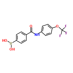 cas no 913198-23-9 is Boronic acid, B-?[4-?[[[4-?(trifluoromethoxy)?phenyl]?amino]?carbonyl]?phenyl]?-