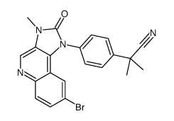 cas no 915019-50-0 is 2-(4-(8-BROMO-3-METHYL-2-OXO-2,3-DIHYDRO-1H-IMIDAZO[4,5-C]QUINOLIN-1-YL)PHENYL)-2-METHYLPROPANENITRILE