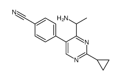 cas no 918422-33-0 is 4-[4-(1-aminoethyl)-2-cyclopropylpyrimidin-5-yl]benzonitrile