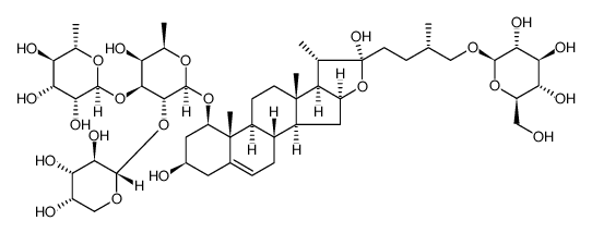 cas no 943914-99-6 is β-D-Galactopyranoside, (1β,3β,22α,25S)-26-(β-D-glucopyranosyloxy)-3,22-dihydroxyfurost-5-en-1-yl O-α-L-arabinopyranosyl-(1→2)-O-[6-deoxy-α-L-mannopyranosyl-(1→3)]-6-deoxy