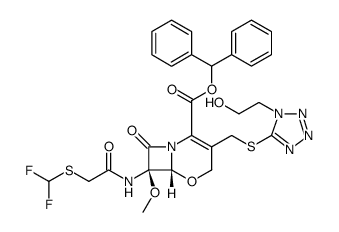 cas no 949587-46-6 is 5-Oxa-1-azabicyclo[4.2.0]oct-2-ene-2-carboxylic acid, 7-[[2-[(difluoromethyl)thio]acetyl]amino]-3-[[[1-(2-hydroxyethyl)-1H-tetrazol-5-yl]thio]methyl]-7-methoxy-8-oxo-, diphenylmethyl ester, (6R,7R)