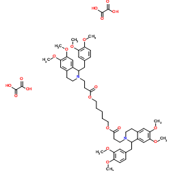 cas no 96687-52-4 is (1R,1'R)-2,2'-(3,11-Dioxo-4,10-dioxatridecamethylene)-bis-(1,2,3,4-tetrahydro-6,7-dimethoxy-1-veratrylisoquindline)-dioxalate